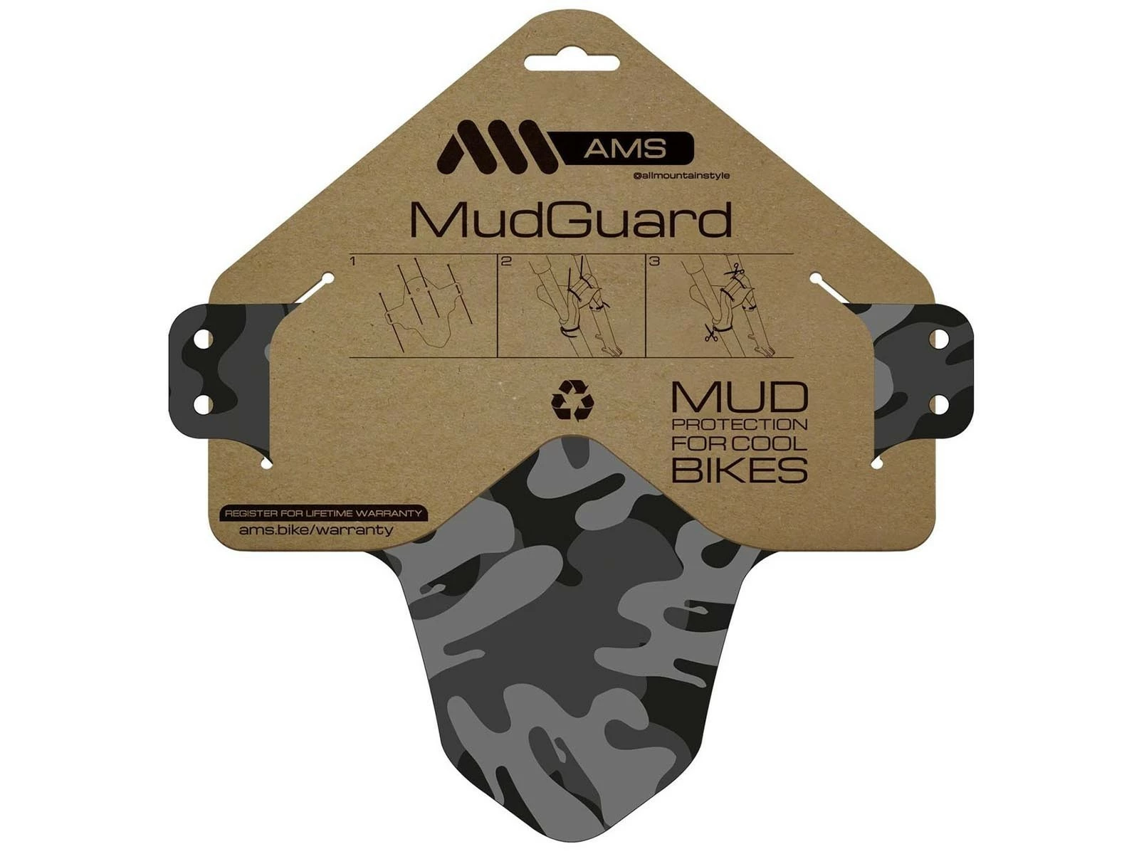 All-mountain-style AMS Garde Boue Avant Camo Mud Guard