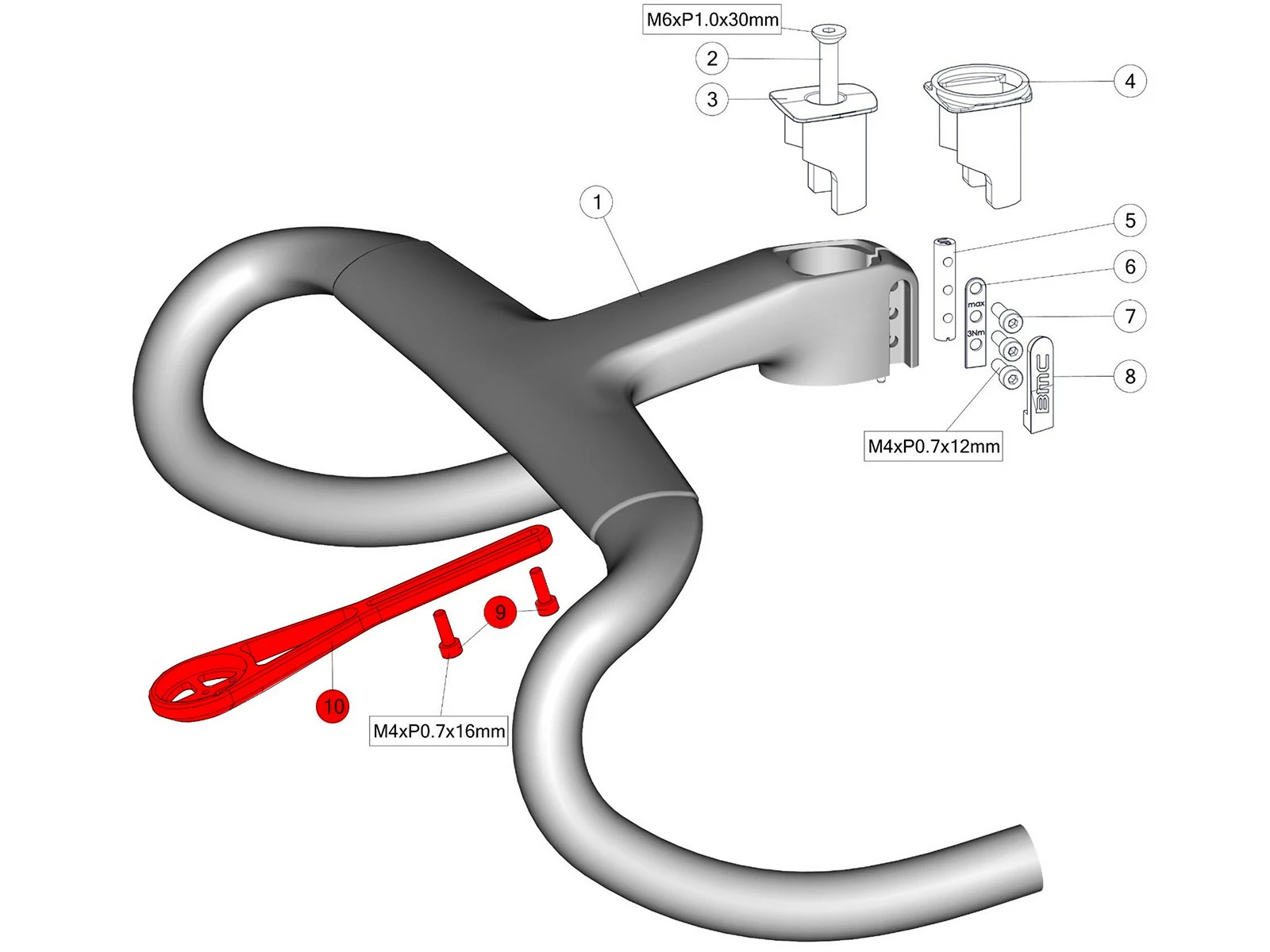 BMC Support Compteur Cockpit ICS Carbon Aero - 30003730 â Image 2