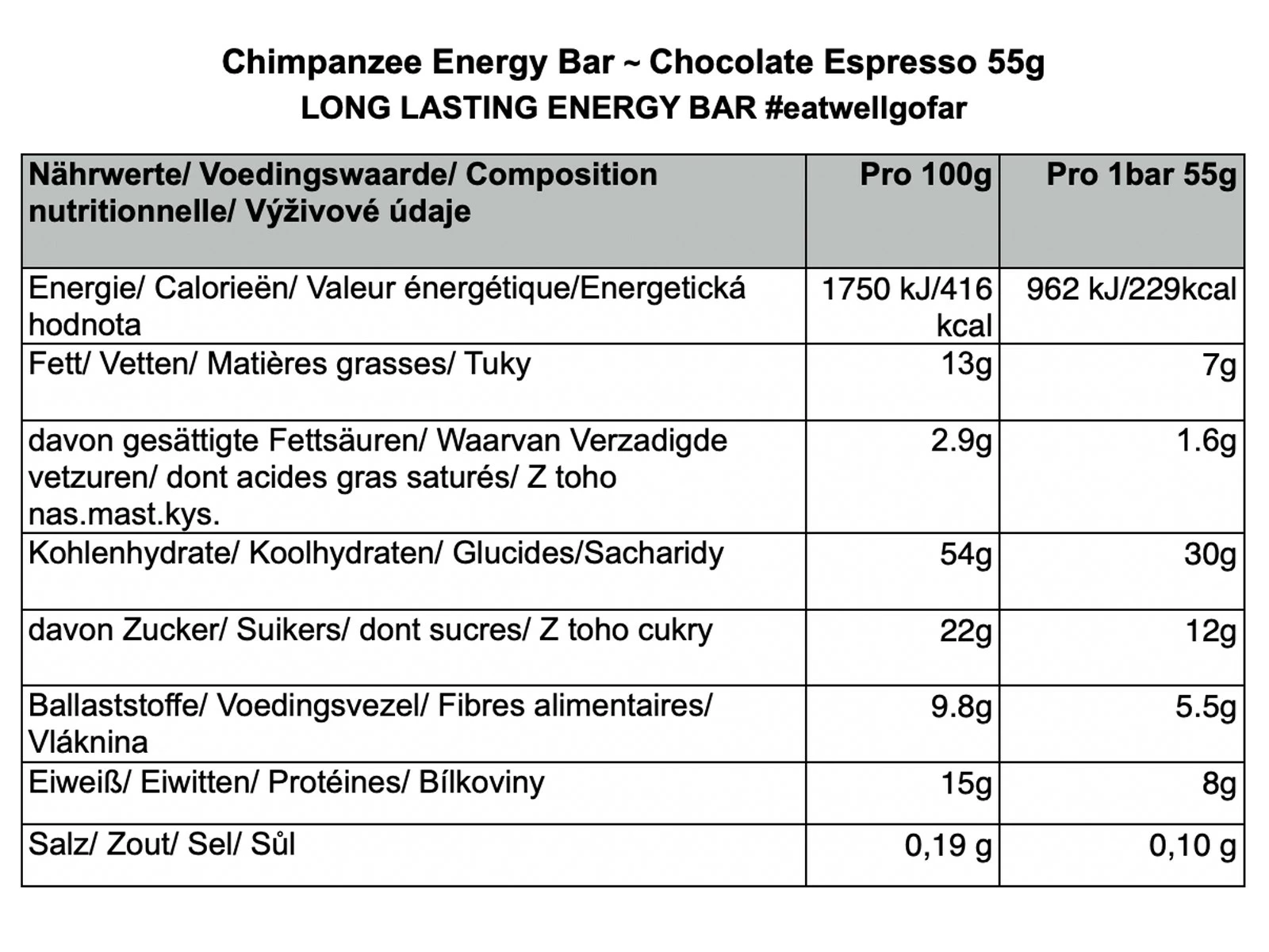Chimpanzee Nutrition CHIMPANZEE Barre énergétique Chocolat Expresso - 65g – Image 2