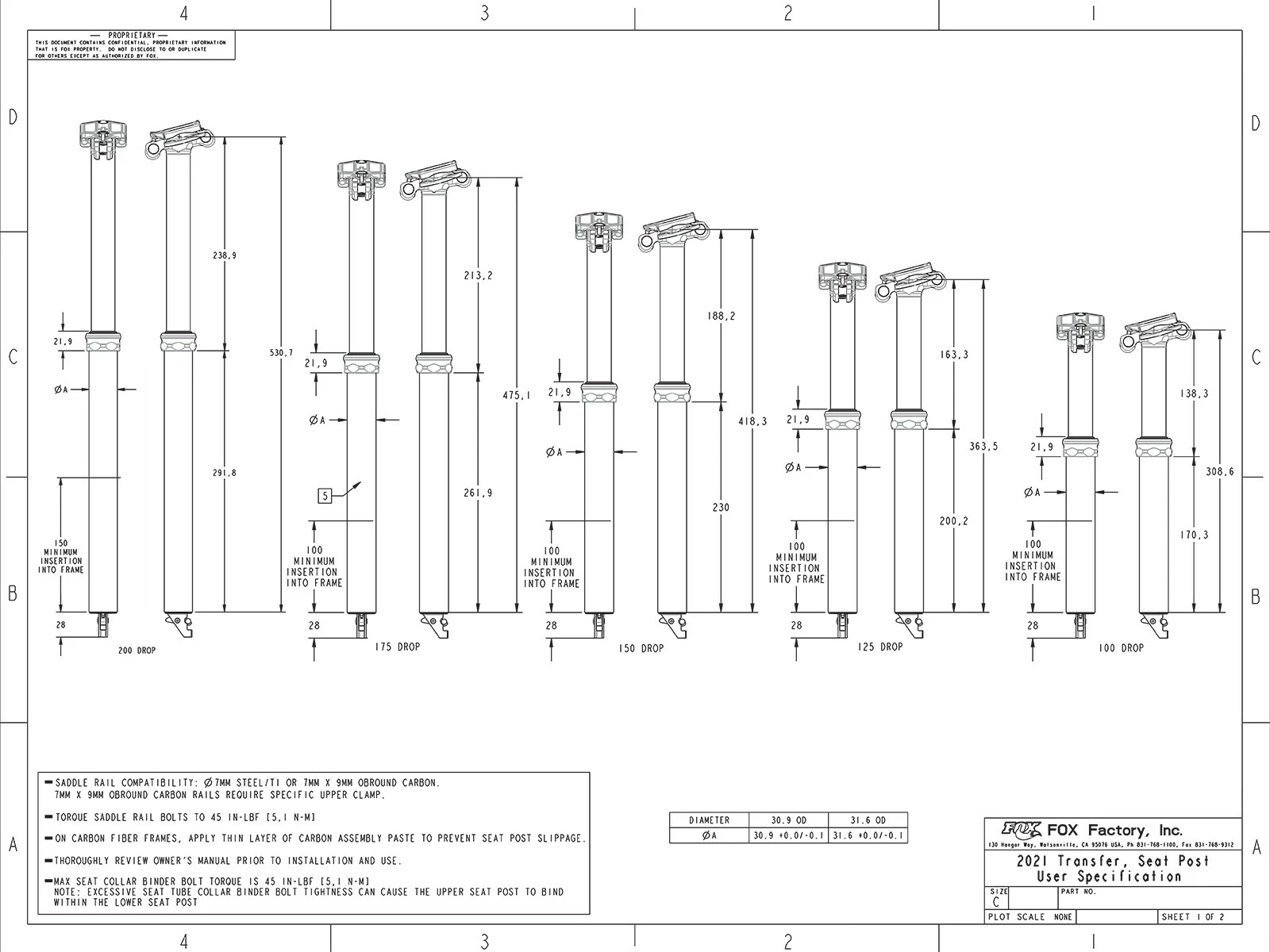 FOX FACTORY FOX Transfer Factory Tige De Selle Télescopique 2023 Câble Interne 175mm ⌀31,6mm 475mm – Image 6