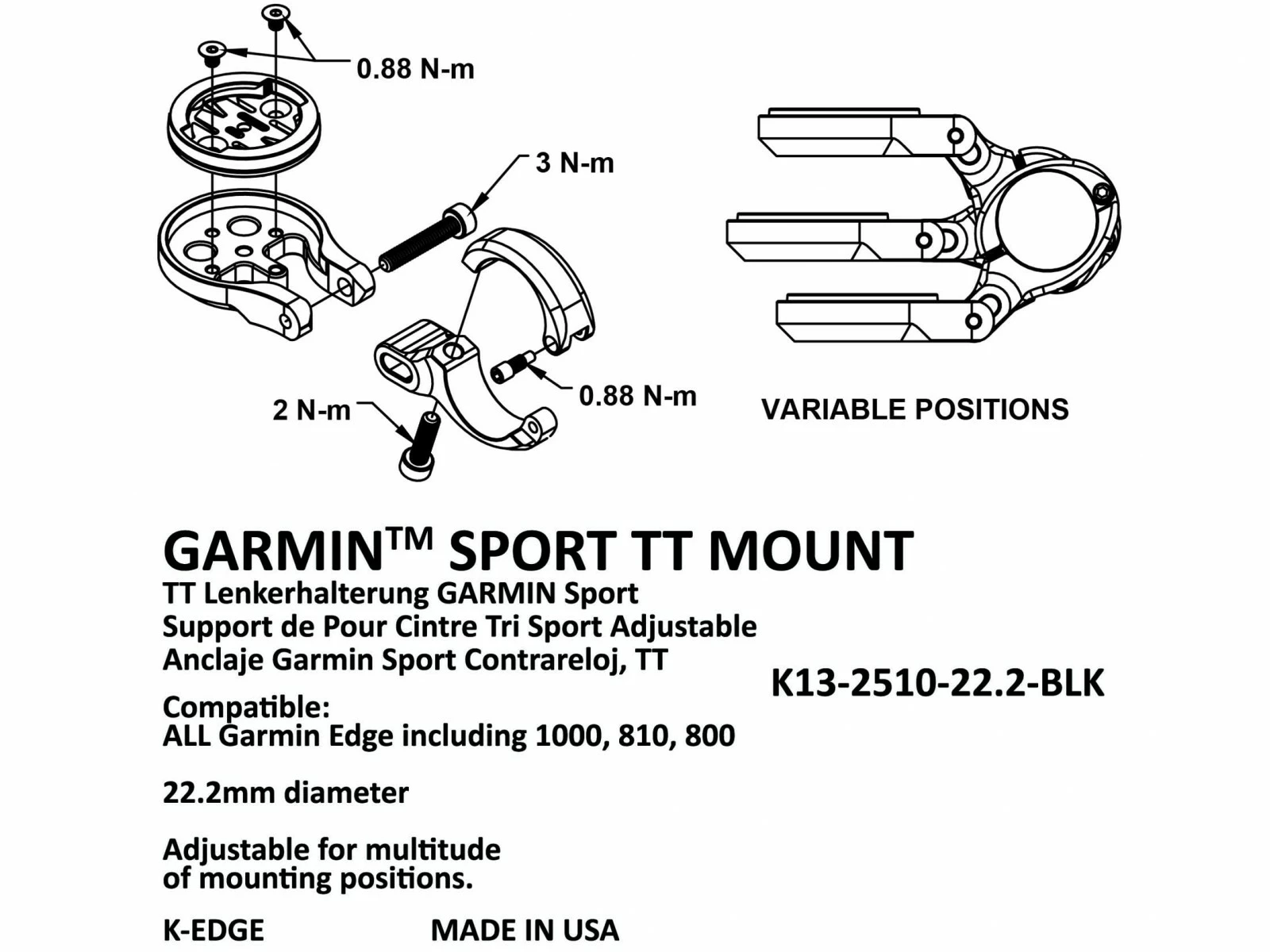 K-EDGE Mount Support GPS Garmin Sport TT â Image 4